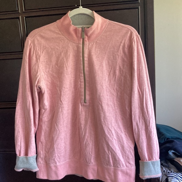 Tommy bahama reversible 1/2 zip sweatshirt  pink abs grey - Picture 5 of 5